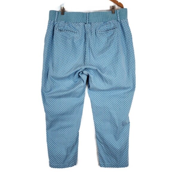 Woman Within Plus Size Blue Polka Dot Denim Jeans Sz 22W Elastic Waist Casual - Picture 2 of 11